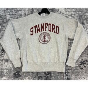 Champion Reverse Weave Stanford Cardinal Crewneck Sweatshirt Grey Small